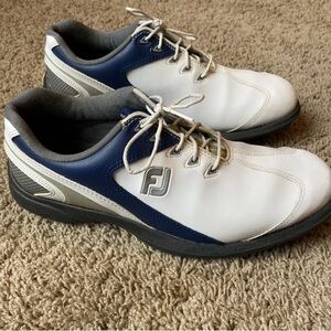 Footjoy Golf Shoes Men’s Size 9 White Navy Silver Spikes 58053 Sport LT Outdoor